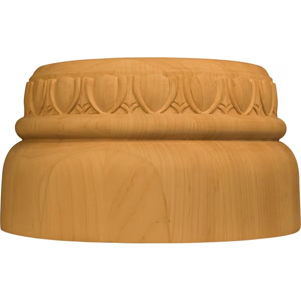 5 1/4 x 10 Egg & Dart Column Base in Hard Maple, Osborne Wood Products, Mfr#: 1632HM